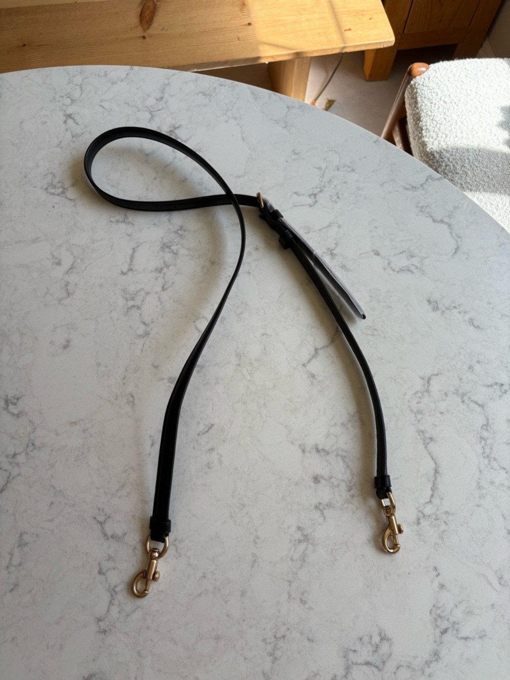 Coach Black Leather Crossbody Strap with Gold Hardware